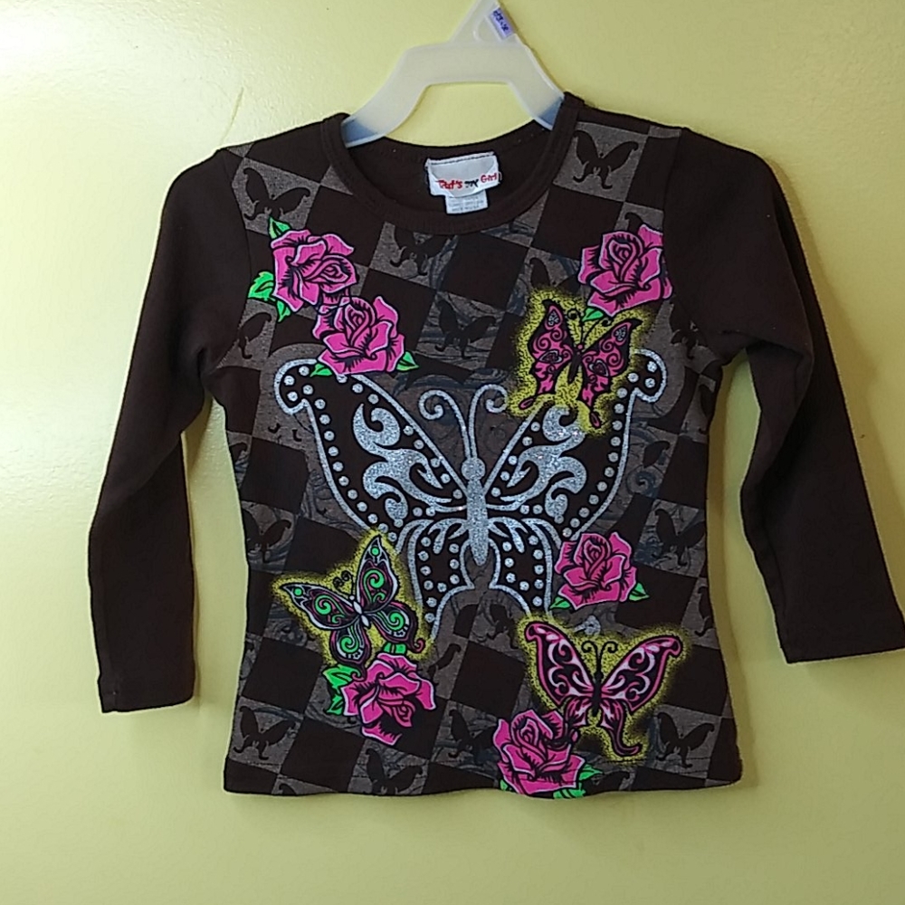 TDAT,S MY GIRL Girls Brown  Shirt Size S